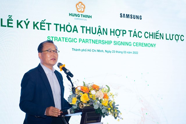 Ông Kevin Lee – Tổng giám đốc Samsung Vina nhấn mạnh: Các khách hàng của Hưng Thịnh sẽ có cơ hội trải nghiệm các sản phẩm chất lượng cao của Samsung.